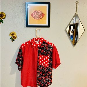 Vintage Multi Pattern Button Up